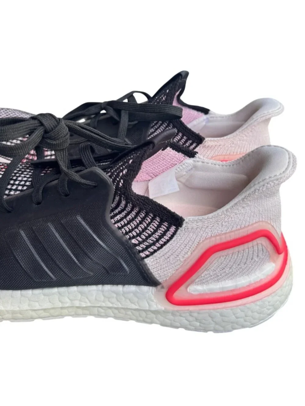 Adidas Ultraboost 19 Mens Running Shoes Sz 10 Black White Pink Primeknit Sneaker